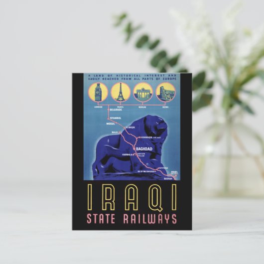 Poster voor reizen naar Irak teruggezet Briefkaart (Staand voorkant)