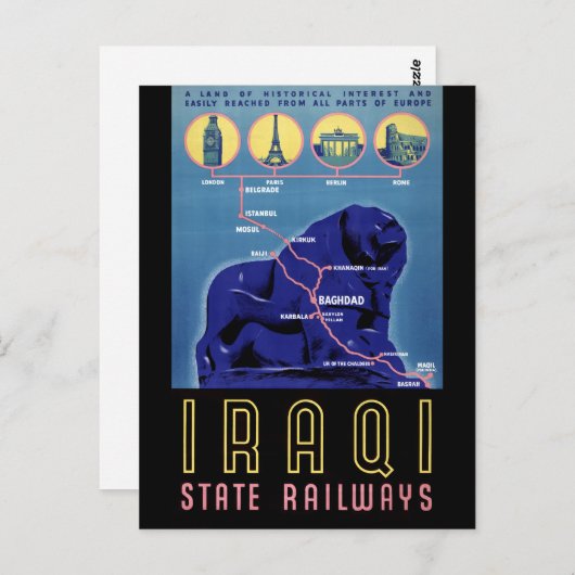 Poster voor reizen naar Irak teruggezet Briefkaart (Voorkant / Achterkant)