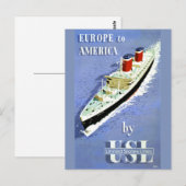 Poster voor reizen tussen Europa en Amerika Briefkaart (Voorkant / Achterkant)