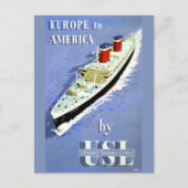 Poster voor reizen tussen Europa en Amerika Briefkaart (Voorkant)