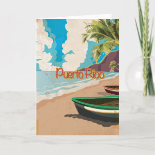 Poster voor reizen tussen Porto Rico en Vintage Feestdagen Kaart