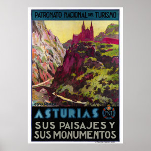 Poster voor reizen van Asturias Vintage gerestaure