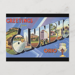 Poster voor reizen van Columbus Ohio_Vintage Briefkaart