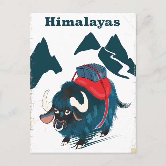 Poster voor reizen van Himalayas Vintage Briefkaart (Voorkant)