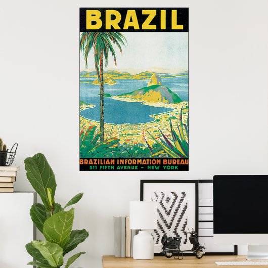Poster voor reizen vanuit Brazilië (Thuiskantoor)