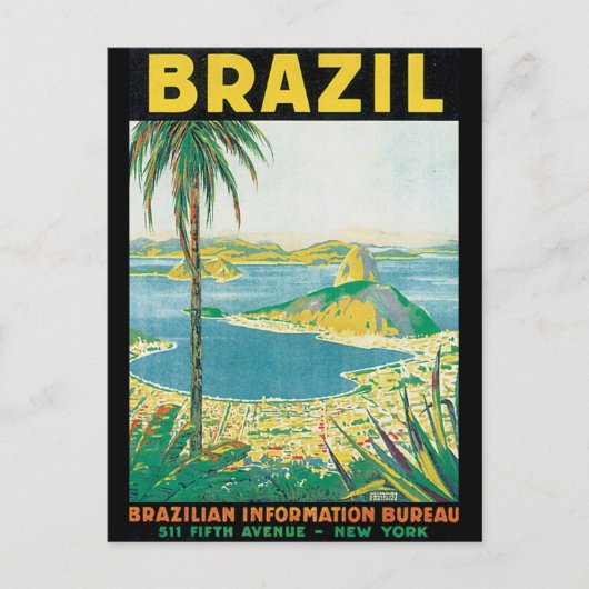 Poster voor reizen vanuit Brazilië Briefkaart (Voorkant)
