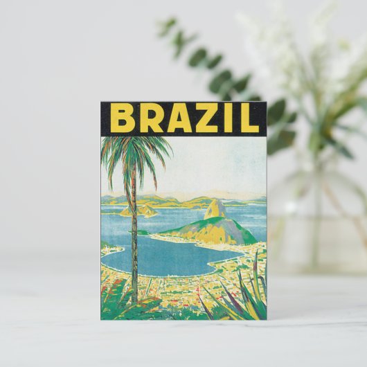 Poster voor reizen vanuit Brazilië Briefkaart (Staand voorkant)