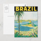 Poster voor reizen vanuit Brazilië Briefkaart (Voorkant / Achterkant)