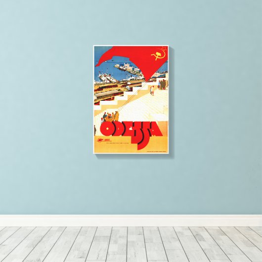 Poster voor reizen vanuit de Sovjet-Unie Odessa Vi Canvas Afdruk (Insitu (Houten vloer))
