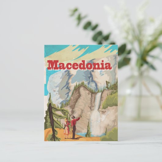 Poster voor reizen vanuit Macedonië Briefkaart (Staand voorkant)