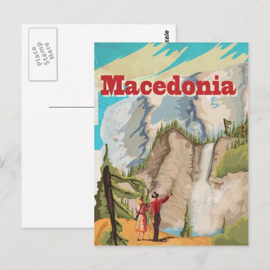 Poster voor reizen vanuit Macedonië Briefkaart (Voorkant / Achterkant)