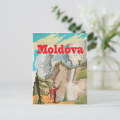 Poster voor reizen vanuit Moldavië Briefkaart (Staand voorkant)