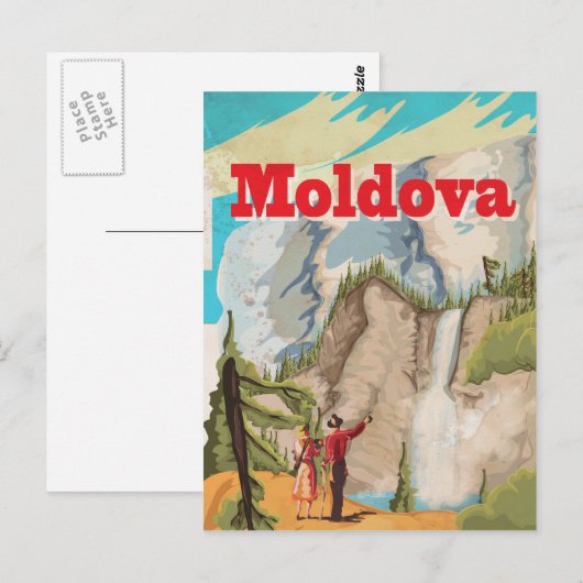 Poster voor reizen vanuit Moldavië Briefkaart (Voorkant / Achterkant)
