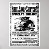 Poster voor rekrutering in de burgeroorlog, zwart