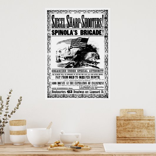 Poster voor rekrutering in de burgeroorlog, zwart (Keuken)