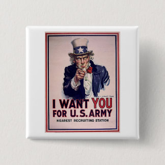  Poster voor rekrutering oom Sam Army Vierkante Button 5,1 Cm