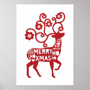 Poster voor rendierKerstmis