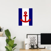Poster voor rode anker en witte strepen (Thuiskantoor)