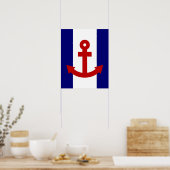 Poster voor rode anker en witte strepen (Keuken)