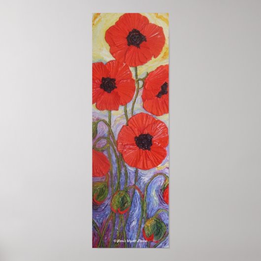 Poster voor rode papaver (Voorkant)
