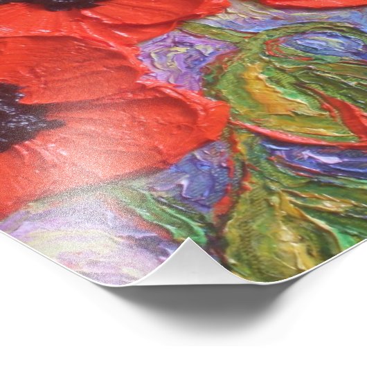 Poster voor rode papaver (Hoek)