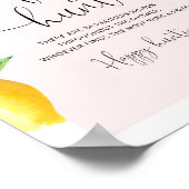 Poster voor roze citroenjacht baby shower-jachtwed (Hoek)