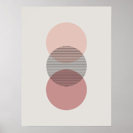 Poster voor roze en minimale cirkelwand