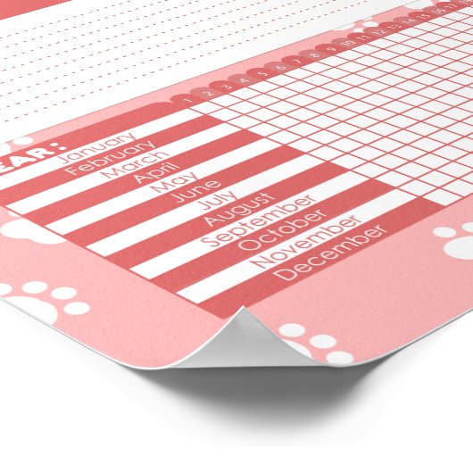 Poster voor roze kattepoot printHabit (Hoek)