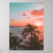 Poster voor roze zonnesteek voor strand (Voorkant)