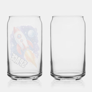 Poster voor ruimteavontuur Avontuur wacht Blikvorm Glas