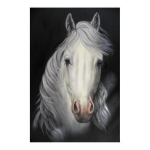 poster voor schilderingen van witte paardenstaarte