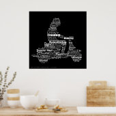 Poster voor scooter woord collage (Keuken)