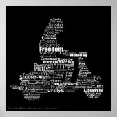 Poster voor scooter woord collage (Voorkant)