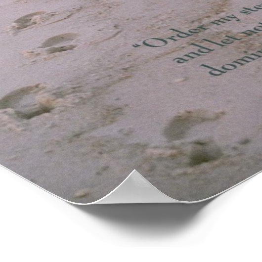 Poster voor scripts — voetafdrukken met Psalm 119: (Hoek)