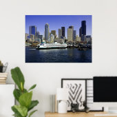 Poster voor Seattle Ferry en Buildings (Thuiskantoor)