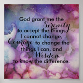 Poster voor serverbegebed citeert abstracte waterv (Voorkant)