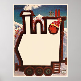 Poster voor skivakantie in Duitsland per trein