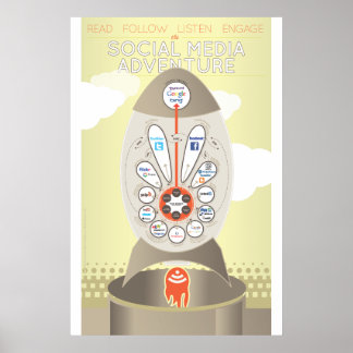 Poster voor sociaal mediavontuur