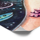 Poster voor spellen van zeemeermin en vis (Hoek)