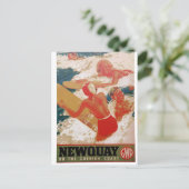  poster voor spoorwegen, Newquay Cornwall Briefkaart (Staand voorkant)