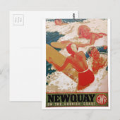  poster voor spoorwegen, Newquay Cornwall Briefkaart (Voorkant / Achterkant)