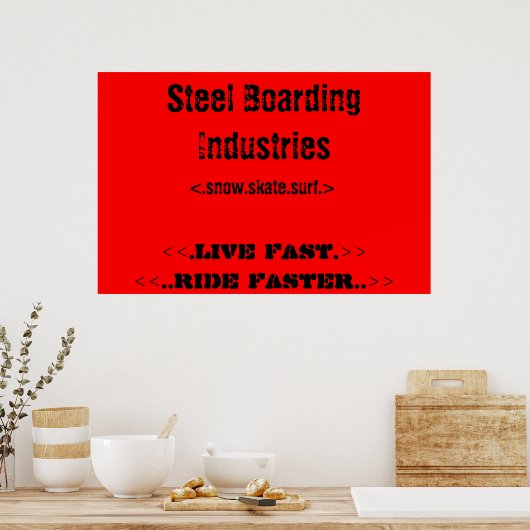 Poster voor stalen boarding (Keuken)