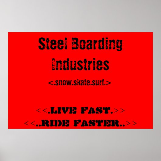 Poster voor stalen boarding (Voorkant)