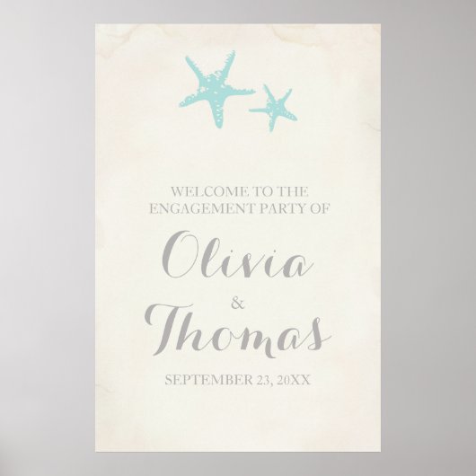 Poster voor sterretjes bruiloft verlovingsfeest (Voorkant)