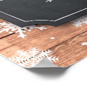 Poster voor tafelbruiloft wintersneeuwvlokken (Hoek)