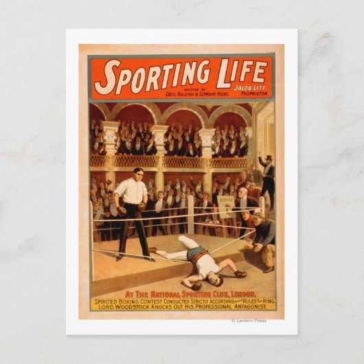 poster voor theatrisch spel "Sportleven" Briefkaart (Voorkant)