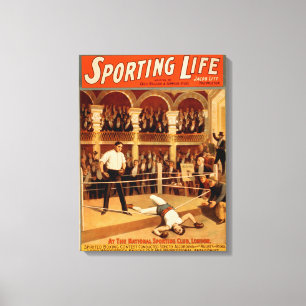 poster voor theatrisch spel "Sportleven" Canvas Afdruk