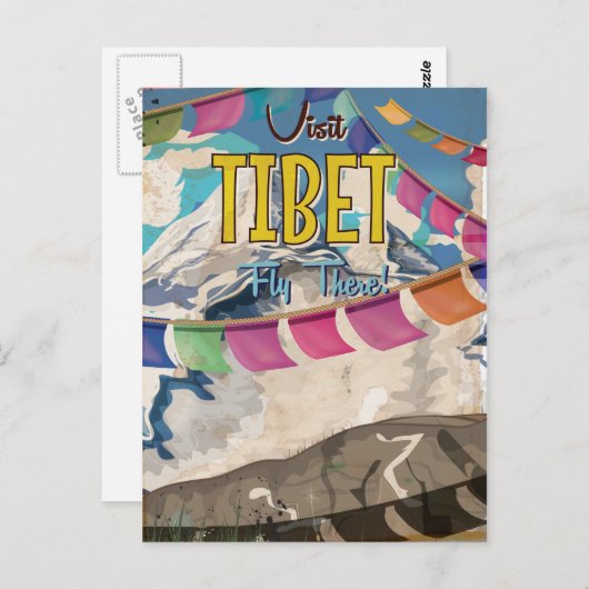 Poster voor Tibet-reizen Briefkaart (Voorkant / Achterkant)