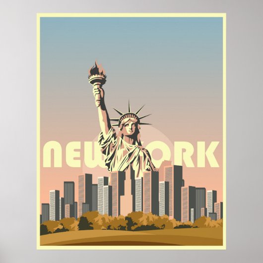 Poster voor toerisme in New York, retro design, st (Voorkant)