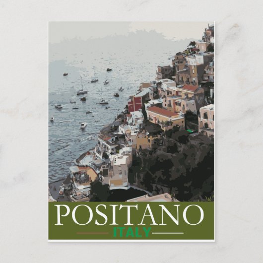 Poster voor toerisme in Positano Aankondigingskaart (Voorkant)